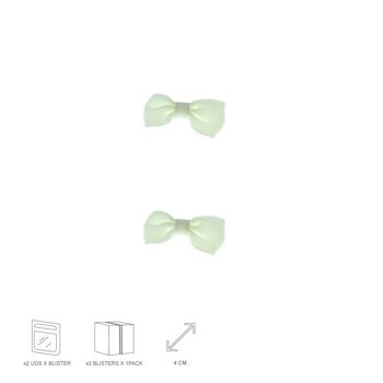 Lot de 2 nœuds papillon avec clip - Blanc 2