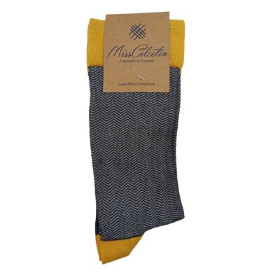 Miss Anthracite-Sunflower Spike Low Cane Socke