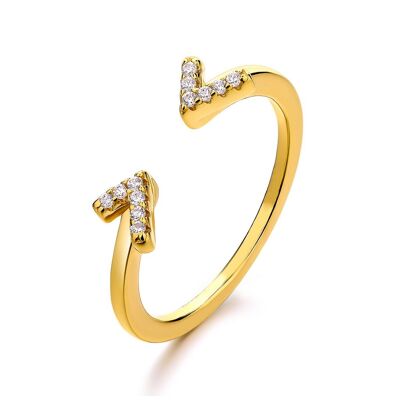 Emoji Winky Eyes Gold Plated Silver Ring