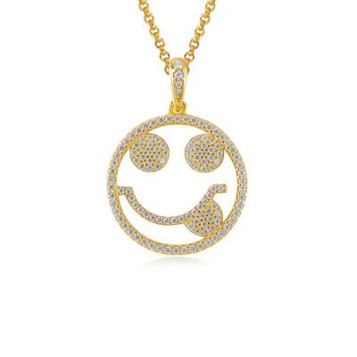 Emoji Nur ein Scherz Vergoldete Silberkette