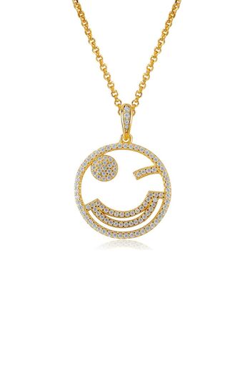 Collier en argent plaqué or Emoji Naughty Wink 1