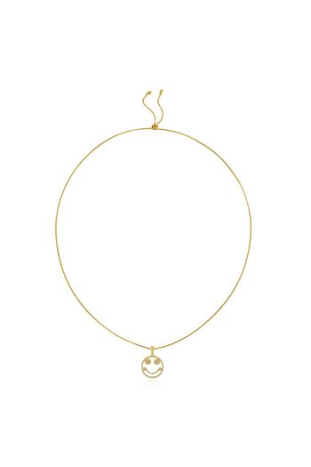 Collier en argent plaqué or Emoji Happy Mood 3