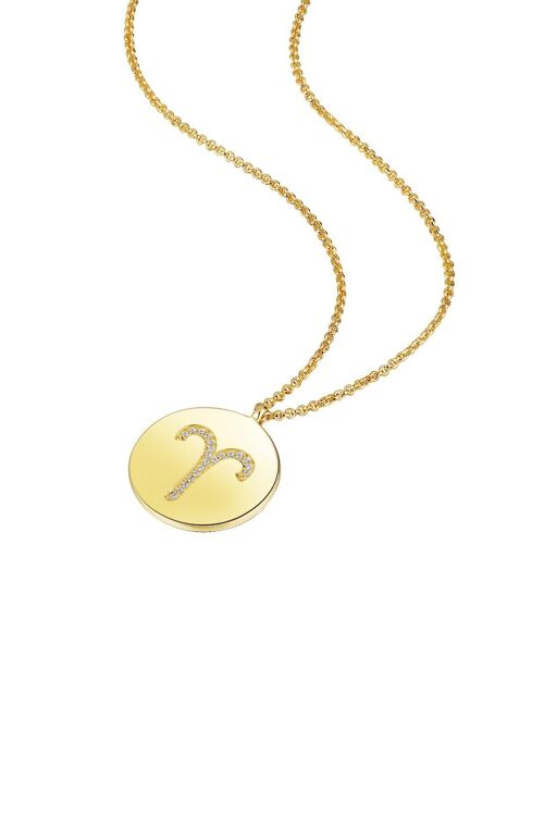 Gold Plated Silver Zodiac Necklace - Aries