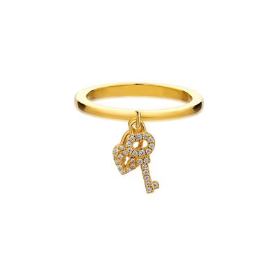Anello d'argento con chiave d'amore speciale e lucchetto per San Valentino