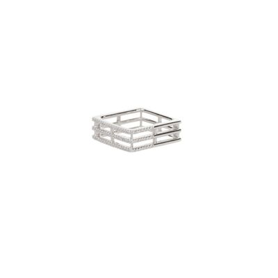 Modern Silver Square Ring