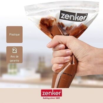 Lot de 10 poches à douille graduées avec zip Zenker Smart Pastry 2