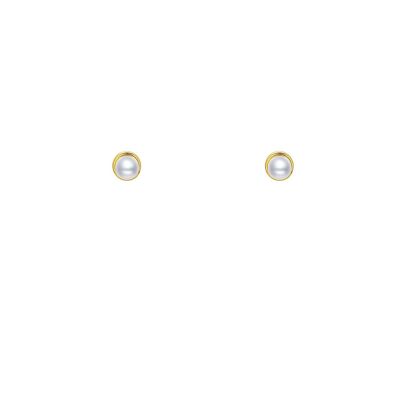Shell Pearl Gold Plated Silver Ear Studs