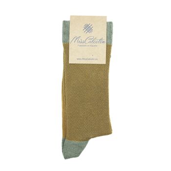Miss Low Cane Sock Curry-Thyme Spike 1