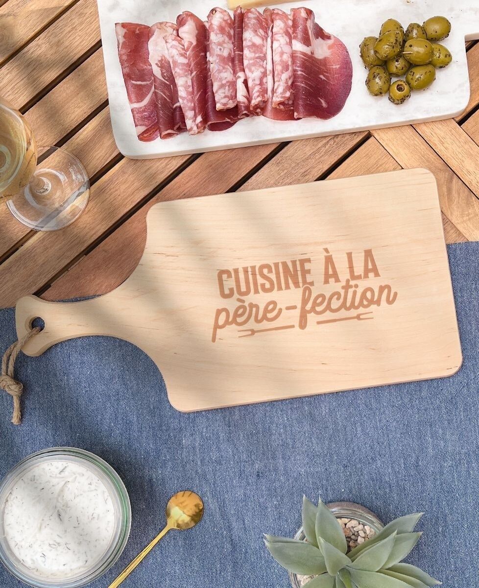 Tagliere da aperitivo con manico Cuisine à la Pèrefection (inciso)