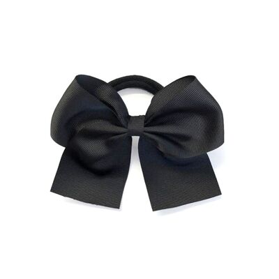 Hair bow with elastic - 11 X 9 cm - Black