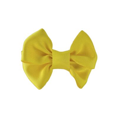 Hair bow with Clip - 7 X 6 cm- Yellow