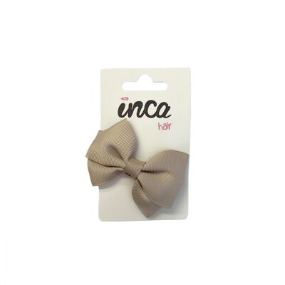 Hair bow with Clip - 7 X 6 cm- Brown