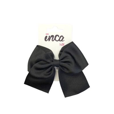 Hair Bow with Clip - 11 X 9 cm - Black