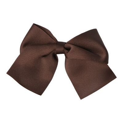 Haarschleife mit Clip – 11 x 9 cm – Schokoladenbraun