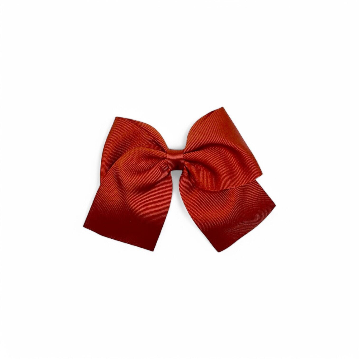 Lazo Infantil para pelo con pinza - Cinta Grosgrain - 11 X 9 cm - Teja