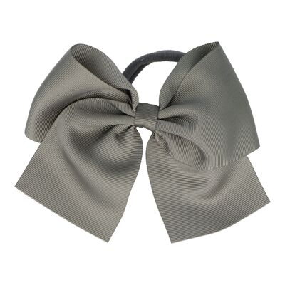 Fiocco per capelli con elastico - 11 X 9 cm - Grigio scuro