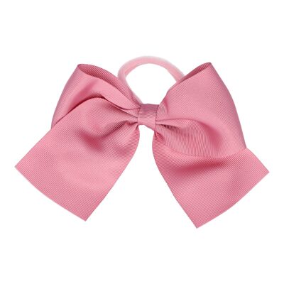 Hair bow with elastic - 11 X 9 cm - Pale Pink