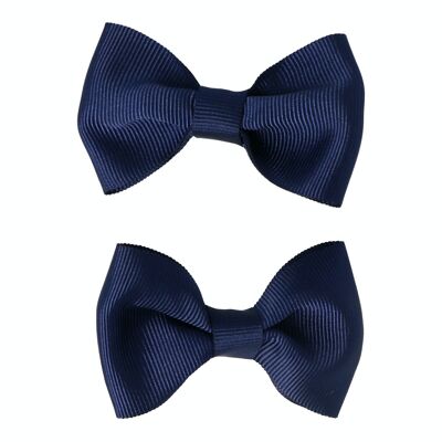 2-pack hair bows - With crocodile clip - Navy Blue