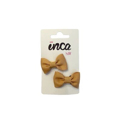 2-pack hair bows with clip - Mustard