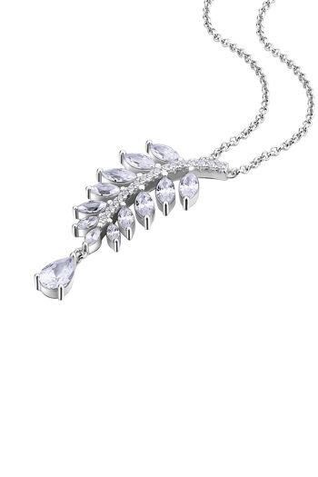 Collier tendance en argent scintillant blanc Falling Leaves 2