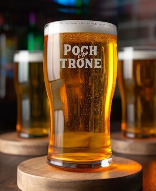 Verre à bière Poch-trone (gravé) - Rugby