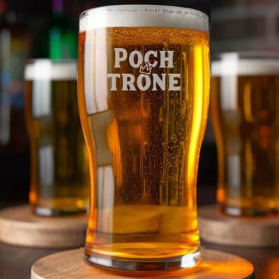 Verre à bière Poch-trone (gravé) - Rugby