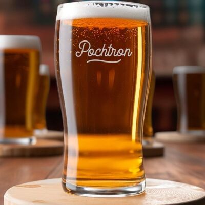 Verre à bière Pochtron (gravé) - Rugby