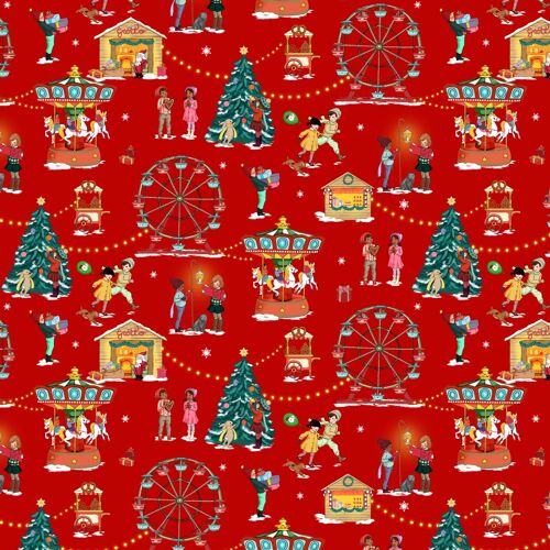 Christmas Fairground Organic Cotton Fabric