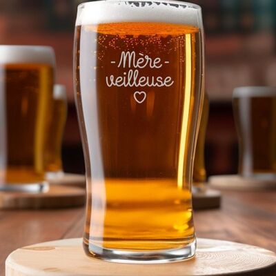 Mother night light beer glass (engraved)