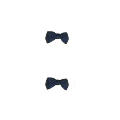 Pack of 2 hair bows with clip - Navy Blue - 4 X 2.5 cm