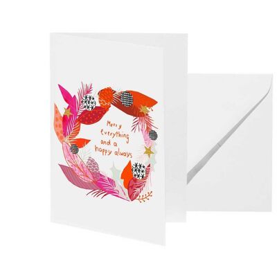 Greeting card "A merry everything and a happy always"