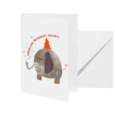 Carte de voeux "Éléphant de Noël"