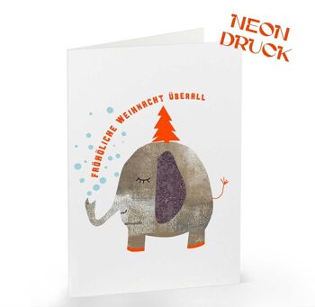 Carte de voeux "Éléphant de Noël" 2