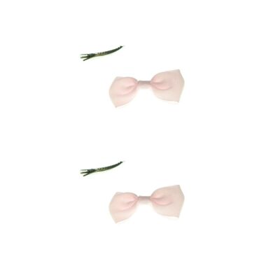 Confezione da 2 fiocchi per capelli - Con clip a coccodrillo - Rosa pastello