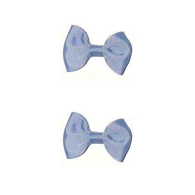Confezione da 2 fiocchi per capelli - Con clip a coccodrillo - Blu Francia