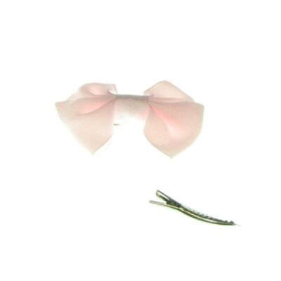 Fiocco per Capelli con Clip - 7 X 6 cm- Rosa Pastello