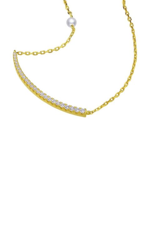 Smile Silver Necklace Gold Finish