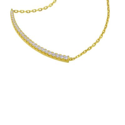 Smile Silver Necklace Gold Finish