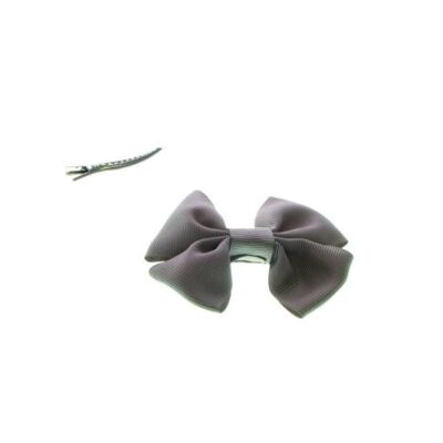 Hair bow with Clip - 7 X 6 cm- Dark gray