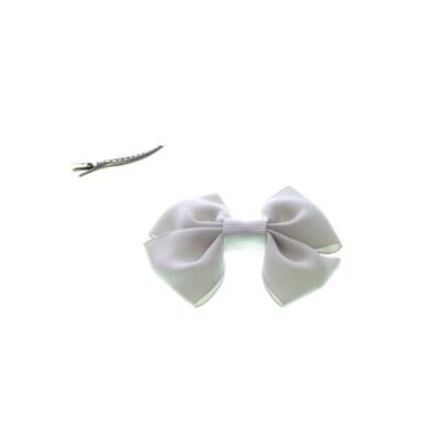 Hair bow with Clip - 7 X 6 cm- Light gray