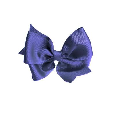 Double hair bow with clip - 10 X 8 cm - Navy Blue