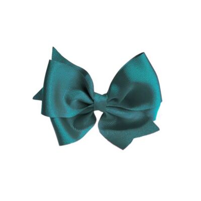 Double bow for hair - 10 X 8 cm - Bottle Green