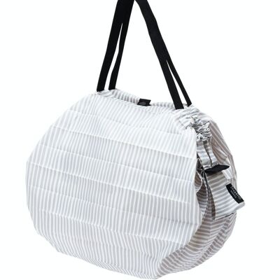 Japanese Compact Folding Shopping Bag Shupatto Size M - SEN (Striped)