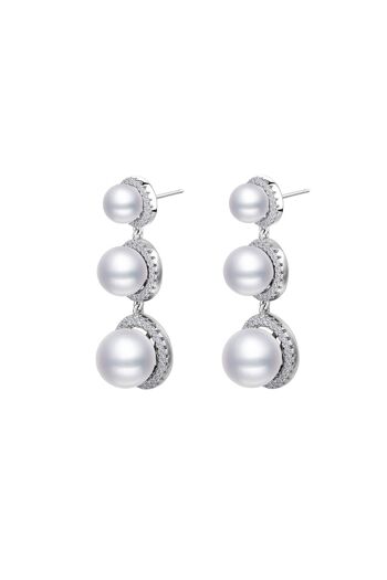 Boucles d'oreilles élégantes en argent avec perles de coquillage 2