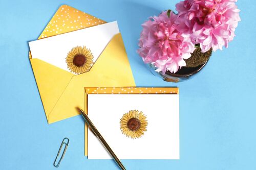 Boxed Notecard Set with Sunflower design