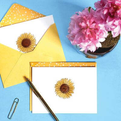 Sonnenblume – verpackte Notizkarten