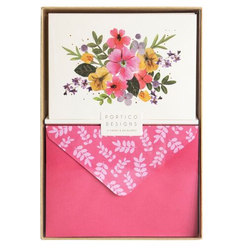 Boxed Notecards with Pressed Petals