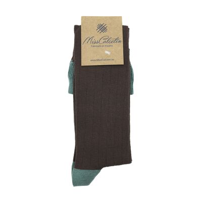 MissBrown-Ginebro Ribbed High Cane Sock