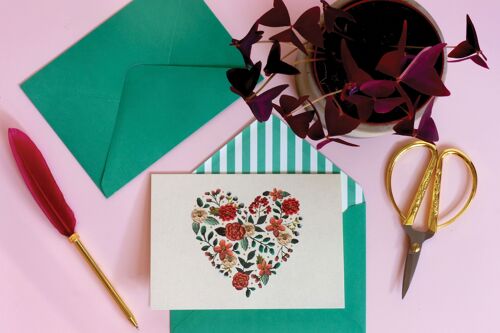 Embroidered Heart- Boxed Notecard