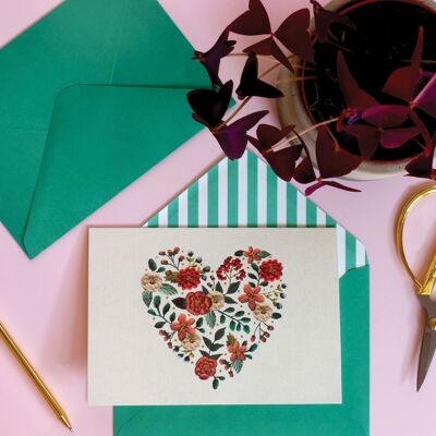 Embroidered Heart- Boxed Notecard